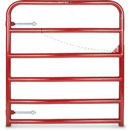 TARTER 2RG4 Bull Gate, 4 ft W Gate, 52 in H Gate, Steel Frame, Red