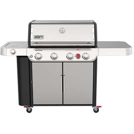 Weber GENESIS S-435 Series 36400001 Gas Grill, 48,000 Btu, Liquid Propane, 4-Burner, Enclosed Cabinet Storage