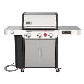 Weber GENESIS SX-335 Series 37600001 Smart Gas Grill, 39,000 Btu, Natural Gas, 3-Burner, Enclosed Cabinet Storage