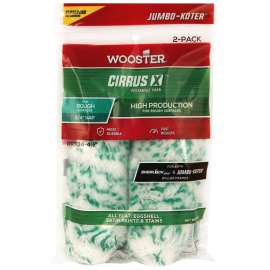 WOOSTER CIRRUS X RR334-4 1/2 Mini-Roller Cover, 3/4 in Thick Nap, 4-1/2 in L, Fabric Cover, Green/White