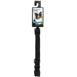 Boss Pet PDQ 2938003 Adjustable Dog Collar, 12 to 18 in L Collar, 5/8 in W Collar, Nylon, Black