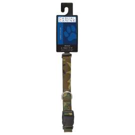 CASUAL CANINE ZA6741 18 43 Dog Collar, D-Ring Link, 18 to 26 in L Collar, 1 in W Collar, Nylon, Green Camo
