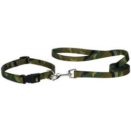 CASUAL CANINE ZA6751 66 43 Dog Lead, 6 ft L, 1 in W, Nylon Line, Camo Green