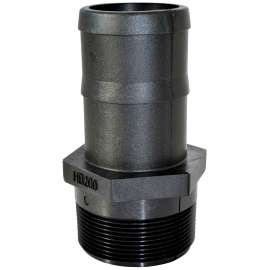 GREEN LEAF HB150125 Straight Adapter, 1-1/2 x 1-1/4 in, MNPT x Hose Barb, Polypropylene