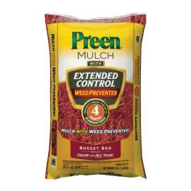 Preen 2464195 Mulch with Extended Control Weed Preventer with Extended Control Weed Preventer, Granular, Slight Bag