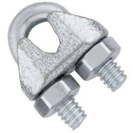 National Hardware N889-014 Wire Cable Clamp, 3/16 in Dia Cable, 1 in L, Malleable Iron/Steel, Electro Galvanized/Zinc