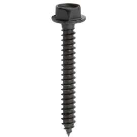 National Hardware V1864 Series N800-122 Screw, #10 Thread, 1-1/2 in L, Hex Drive, Steel, Black Powder-Coated/Galvanized
