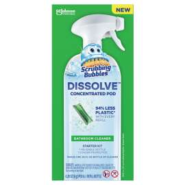 Scrubbing Bubbles Dissolve 00046 Concentrated Bathroom Cleaner Starter Kit, Dissolve Pod, Marine, Ozone, Green Yellow