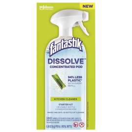 Fantastik Dissolve 00048 Kitchen Cleaner Starter Kit, Dissolve Pod, Marine, Ozone, Green Yellow