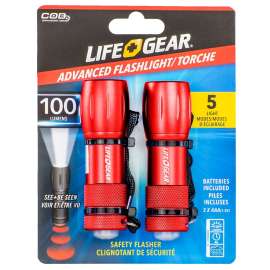 LIFE+GEAR LG09-60589-SA4 Flashlight, AAA Battery, LED Lamp, 160 Lumens Lumens, Narrow, Wide Beam, 1 hr Run Time