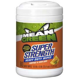 Mean Green Super Strength Series 73157 Heavy-Duty Cleaning Wipes, 10 in L, 6 in W, Fresh Citrus