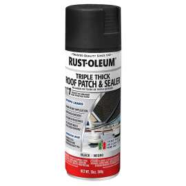 RUST-OLEUM 345813 Roof Patch and Sealer, Black, Liquid, 12 oz Aerosol Can