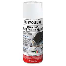 RUST-OLEUM 345814 Roof Patch and Sealer, White, Liquid, 12 oz Aerosol Can