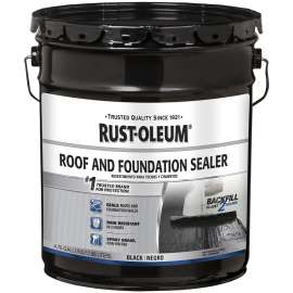 RUST-OLEUM 347434 Roof and Foundation Sealer, Black, 4.75 gal Pail, Liquid