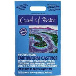 Coast of Maine WB8C-40 Wiscasset Blend Earthworm Casting, 8 qt Bag
