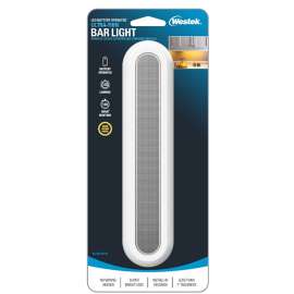 Westek BL-BUTN-W Compact Bar Light, AA Battery, LED Lamp, 120 Lumens, 3000 K Color Temp, White