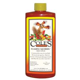 Cole's Flaming Squirrel Seed Sauce FS08 Bird Seed, Cajun Flavor, 8 oz Bottle