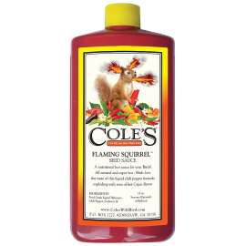 Cole's Flaming Squirrel Seed Sauce FS16 Bird Seed, Cajun Flavor, 16 oz Bottle