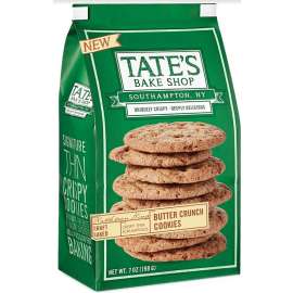 TATE'S BAKE SHOP 1002306 Crunch Cookies, Butter Toffee Flavor, 7 oz Bag