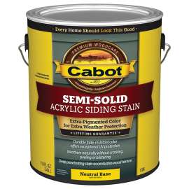 Cabot 1100 Series 140.0001106.007 Semi-Solid Siding Stain, Natural Flat, Liquid, 1 gal, Can