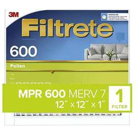 Filtrete 9880DC-6 Dust and Pollen Reduction Filter, 12 in L, 12 in W, 7 MERV, 600 MPR, Cardboard Frame