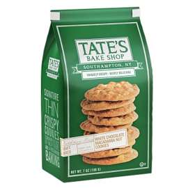 TATE'S BAKE SHOP 1001019 Cookies, Macadamia Nut, White Chocolate Flavor, 7 oz Bag