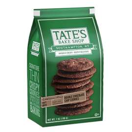TATE'S BAKE SHOP 1001064 Cookies, Double Chocolate Chip Flavor, 7 oz Bag