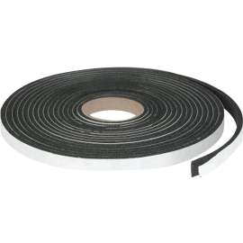 Climaloc Plus CF21003 Foam Tape, 3/8 in W, 10 ft L, 1/4 in Thick, Sponge Rubber, Black