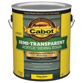 Cabot 140.0001307.007 Acrylic Siding Stain, Flat, Deep Base, Liquid, 1 gal
