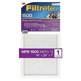 Filtrete UP23-4 Air Filter, 14 in L, 24 in W, 12 MERV, 1500 MPR
