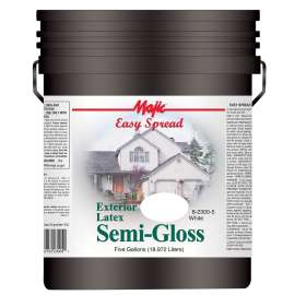 Majic Paints 8-2300-5 Exterior House Paint, Semi-Gloss, White, 5 gal Pail