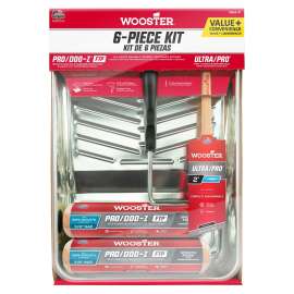 WOOSTER PRO/DOO-Z FTP R918-9 Paint Roller Kit, Semi-Smooth Surface, Polypropylene, 6-Piece