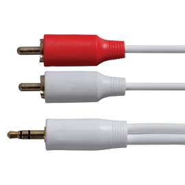 RCA CAH745Z Audio Cable, RCA Male, Mini-Phone Male, White Sheath