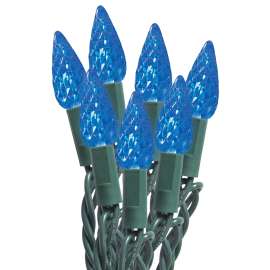 Sylvania String Lights, LED, C6, Blue, 50 Ct