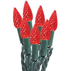 Sylvania String Lights, LED, C6, Red, 50 Ct