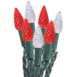 Sylvania String Lights, LED, C6, Candy Cane, 50 Ct