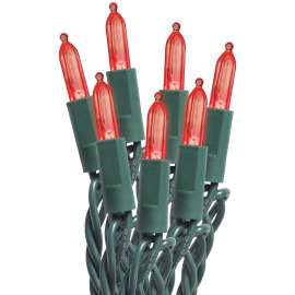Sylvania Mini String Lights Mini, LED, Red, 50 Ct