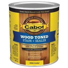 Cabot 3000 Series 140.0003002.005 Exterior Stain, Wood Toned, Cedar, Liquid, 1 qt