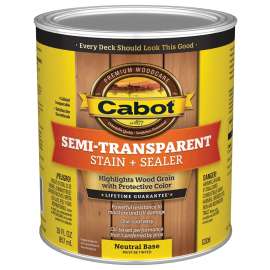 Cabot 140.0000306.005 Deck and Siding Stain, Neutral Base, Liquid, 1 qt