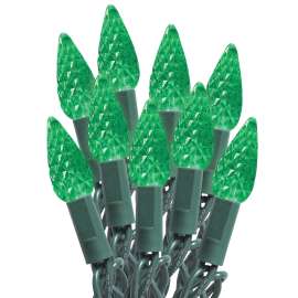 Sylvania Light Cord, Spool, LED, C6, Green, 100 Ct