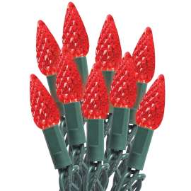 Sylvania Light Cord, Spool, LED, C6, Red, 100 Ct