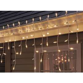 Santas Forest 26518 LED Icicle Lights, White Cord, Clear, 150 ct
