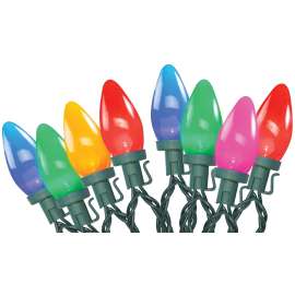 Santas Forest 24980 LED Lights, Spool, C9, Opaque, Multi-Color, 100 ct