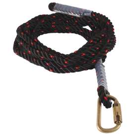 SAFETY WORKS FP16EPS25 Vertical Rope Lifeline, 352 lb, 25 ft L Line, 16 mm W Line