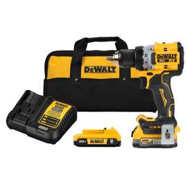 DeWALT XR Series DCD800D1E1 Drill Driver Kit, Battery Included, 20 V, 2 Ah, 1/2 in Chuck, Keyless, Ratcheting Chuck