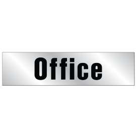 HY-KO 459 Graphic Sign, Office, Silver Background, Vinyl, 2 in H x 8 in W Dimensions