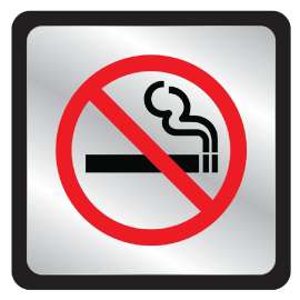 HY-KO 495 No Smoking Symbol Plaque, 4 in H x 4 in W Dimensions