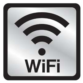 HY-KO 497 Sign with Frame, WiFi, Silver Background, Plastic, 4 in H x 4 in W Dimensions
