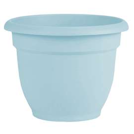 Bloem Ariana Series AP0837 Planter, 8-3/4 in W, 8-3/4 in D, Round, Plastic, Misty Blue