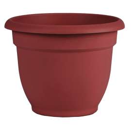 Bloem AP1613 Planter, 16 in Dia, 17.6 in W, Bell, Ariana Design, Plastic, Burnt Red, Matte